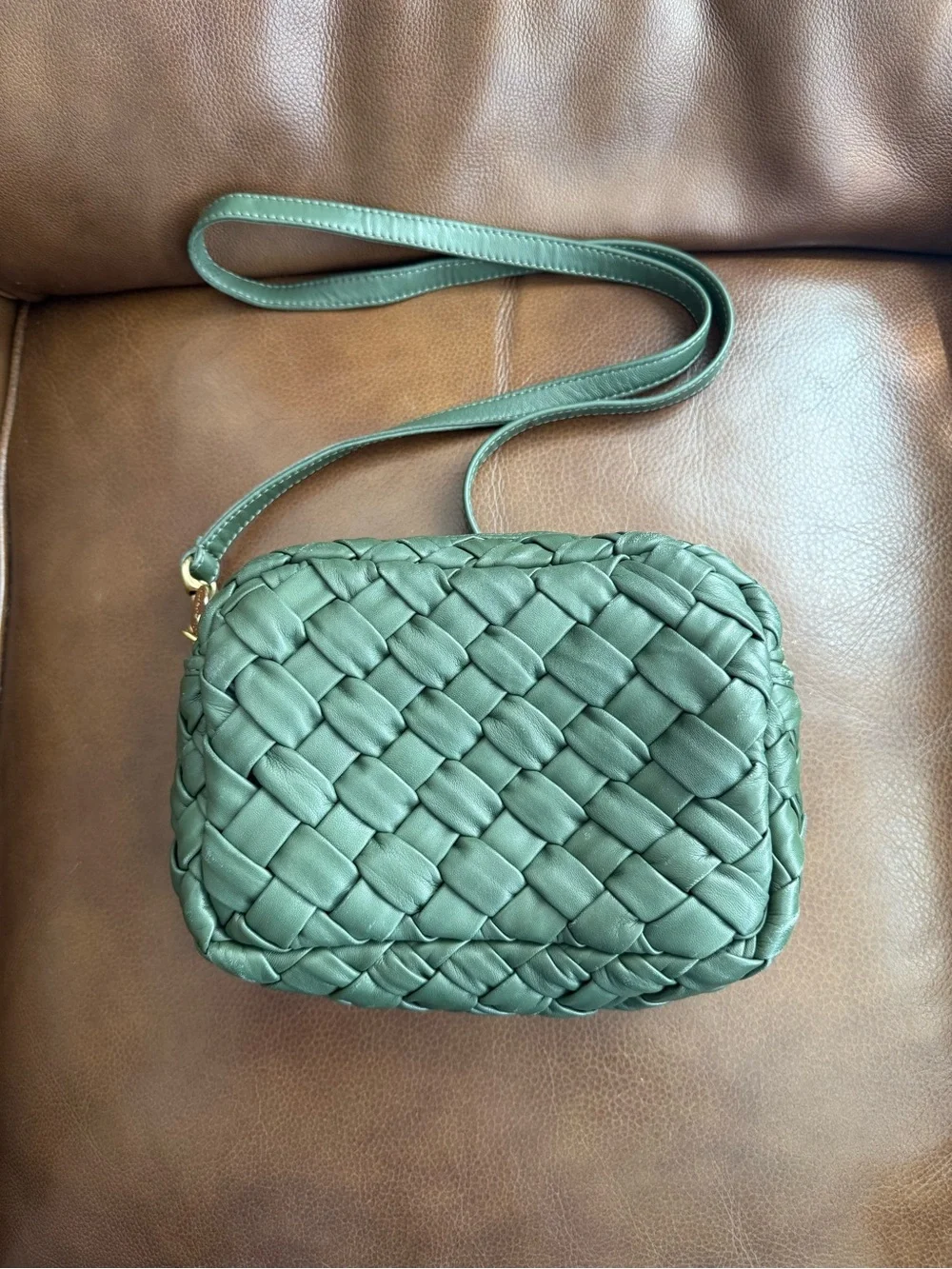 Clare V Army Midic Sac -Puffy Woven Leather